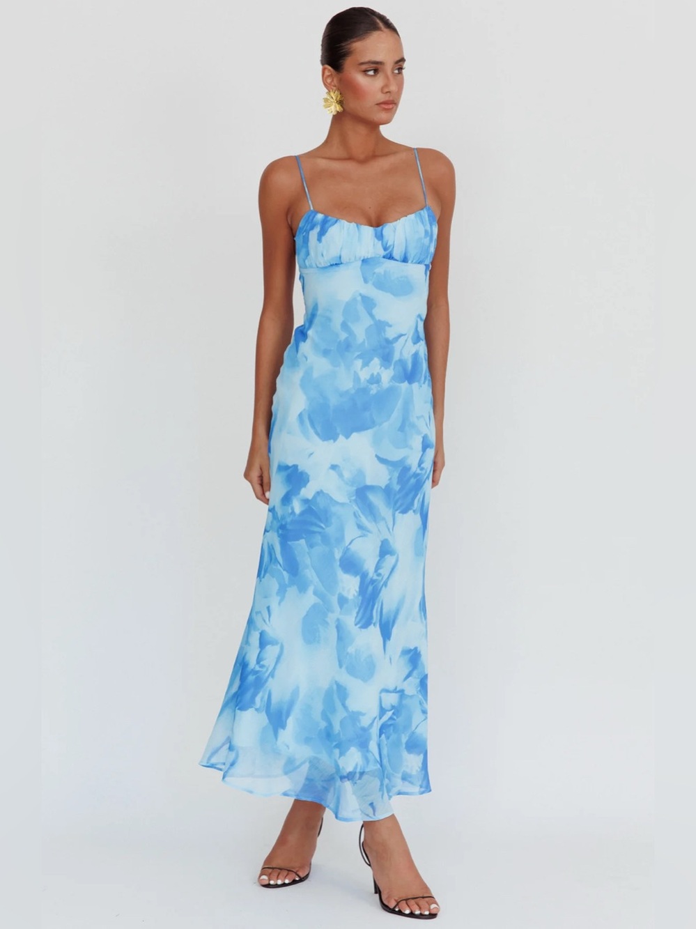 Selfie Leslie Nerida Low Back Twist Maxi Dress Blue Summer Dress